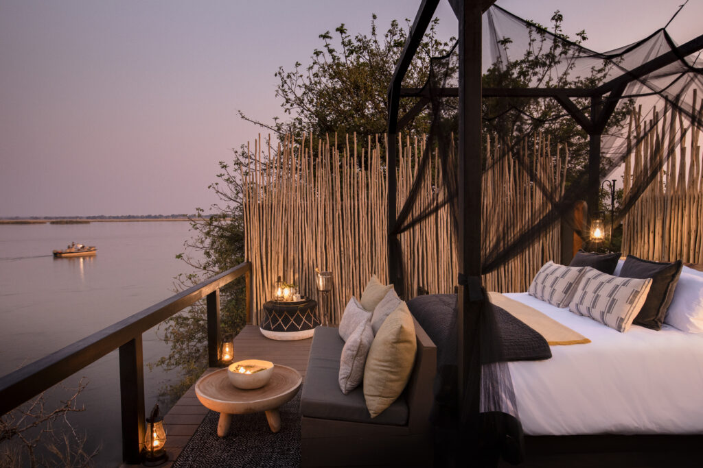 Room under the stars by the river in Africa